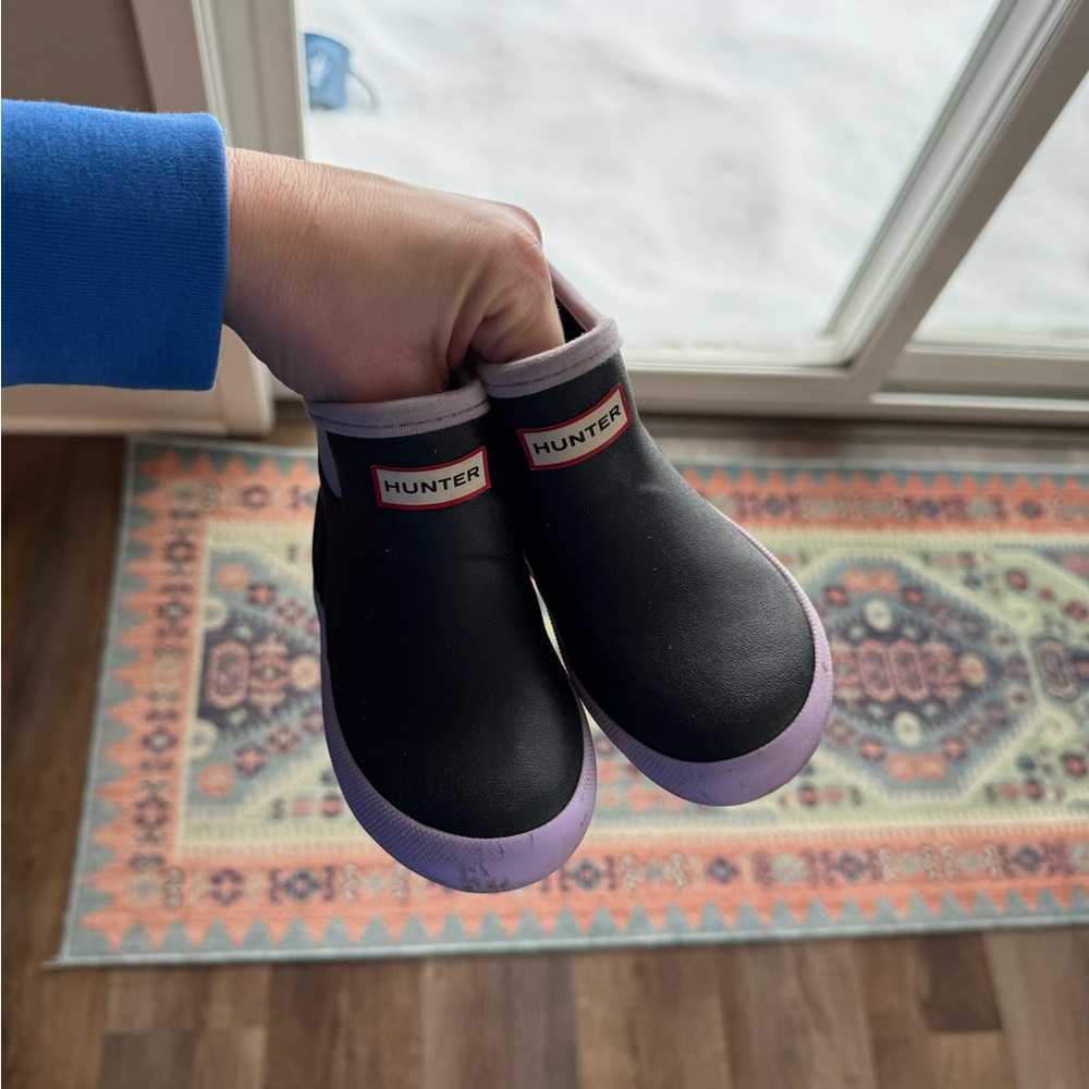 Toddler Hunter Navy and Lavender Slip-On Boots